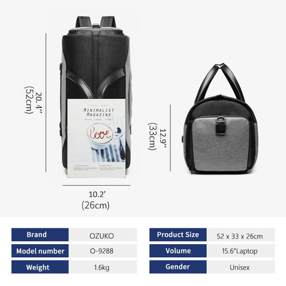 The Gentleman™ - Multifunction Men Travel Bag - BLACK 